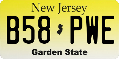 NJ license plate B58PWE
