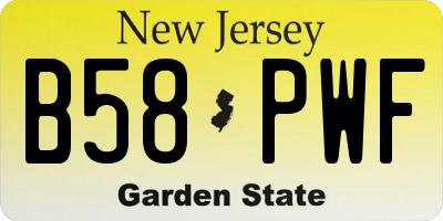 NJ license plate B58PWF