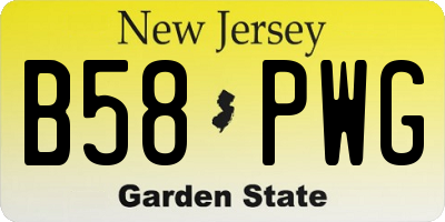 NJ license plate B58PWG