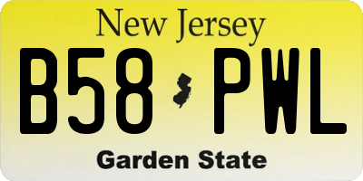 NJ license plate B58PWL
