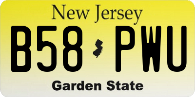 NJ license plate B58PWU