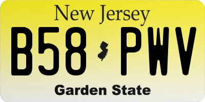 NJ license plate B58PWV