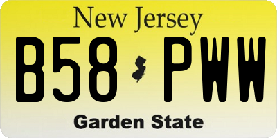NJ license plate B58PWW