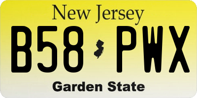 NJ license plate B58PWX