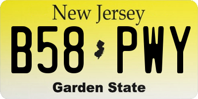 NJ license plate B58PWY
