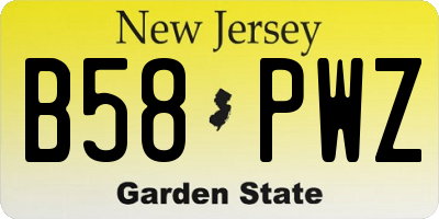 NJ license plate B58PWZ