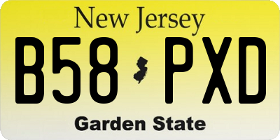 NJ license plate B58PXD