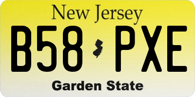 NJ license plate B58PXE