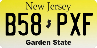 NJ license plate B58PXF
