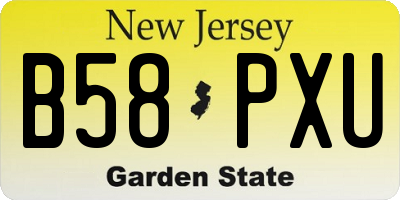 NJ license plate B58PXU
