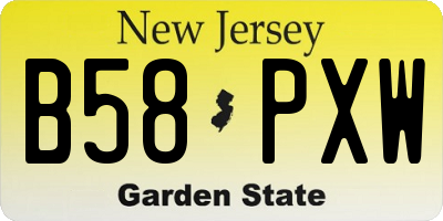 NJ license plate B58PXW