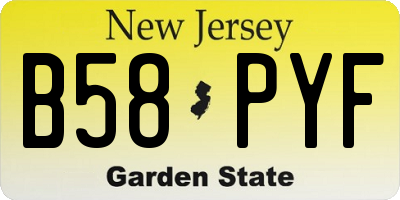 NJ license plate B58PYF