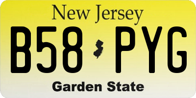 NJ license plate B58PYG