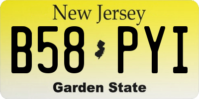 NJ license plate B58PYI