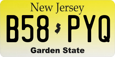 NJ license plate B58PYQ