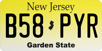 NJ license plate B58PYR