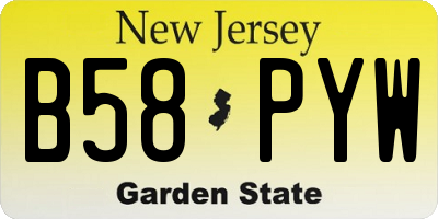 NJ license plate B58PYW