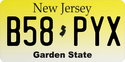 NJ license plate B58PYX