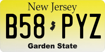 NJ license plate B58PYZ
