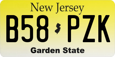 NJ license plate B58PZK