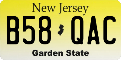 NJ license plate B58QAC