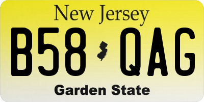 NJ license plate B58QAG