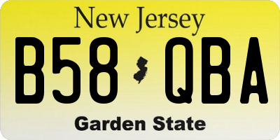 NJ license plate B58QBA