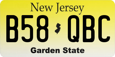 NJ license plate B58QBC