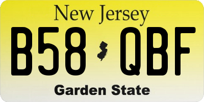 NJ license plate B58QBF