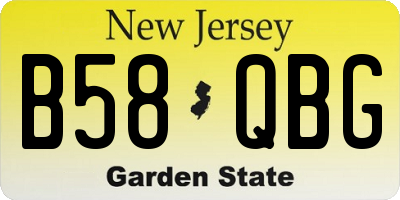 NJ license plate B58QBG