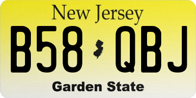 NJ license plate B58QBJ