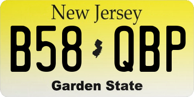 NJ license plate B58QBP