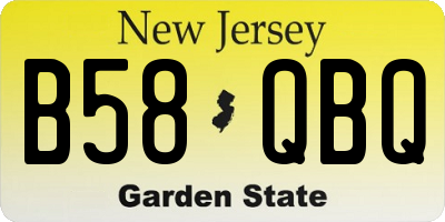NJ license plate B58QBQ