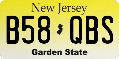NJ license plate B58QBS
