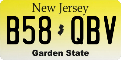 NJ license plate B58QBV