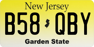 NJ license plate B58QBY
