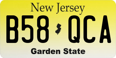 NJ license plate B58QCA