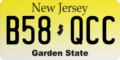 NJ license plate B58QCC
