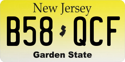 NJ license plate B58QCF