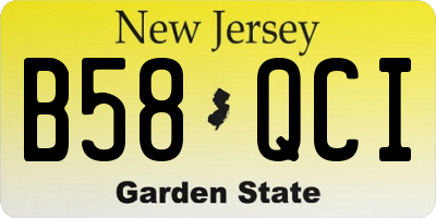 NJ license plate B58QCI