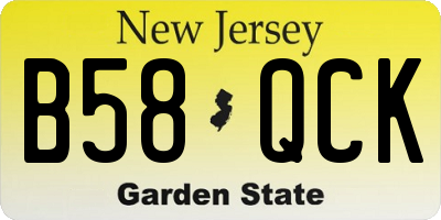 NJ license plate B58QCK