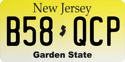 NJ license plate B58QCP