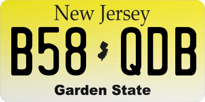 NJ license plate B58QDB
