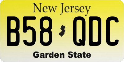 NJ license plate B58QDC