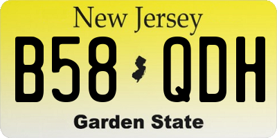 NJ license plate B58QDH