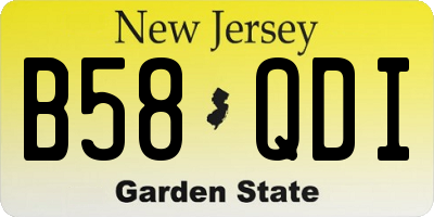 NJ license plate B58QDI