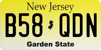 NJ license plate B58QDN