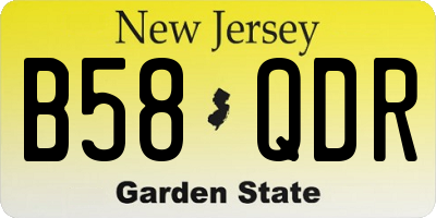 NJ license plate B58QDR