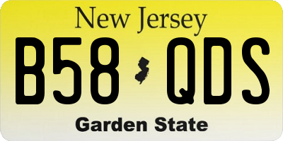 NJ license plate B58QDS