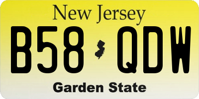NJ license plate B58QDW